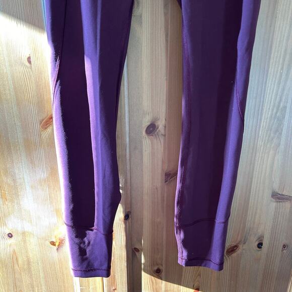 Lululemon In Movement 7/8 Tight Everlux Burgundy Athleisure Gym Workout Size 4 - Picture 10 of 11